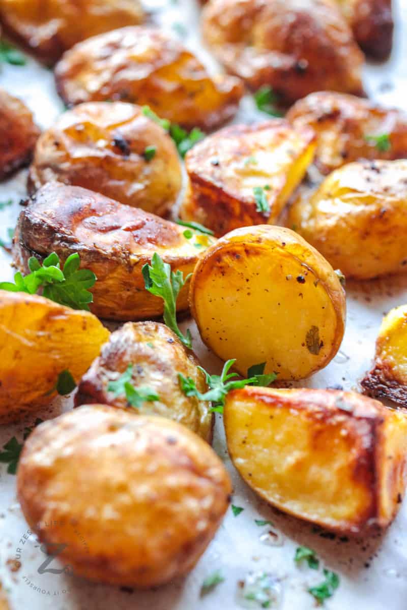 Oven Roasted Potatoes {Crispy & Tender!} - Our Zesty Life