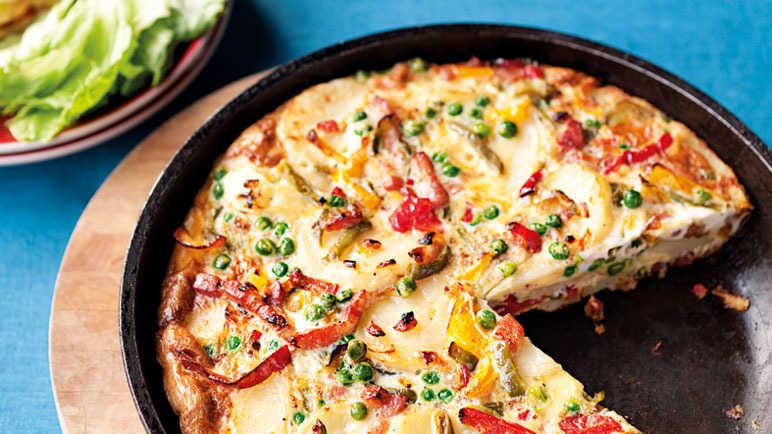 Bacon and pepper frittata