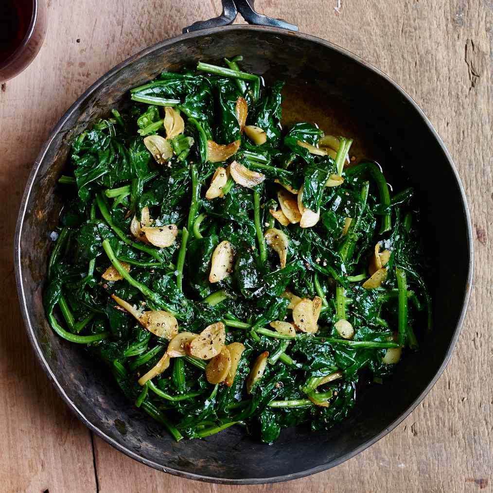 Sautéed Spinach with Lemon-and-Garlic Olive Oil Recipe - Nancy Silverton