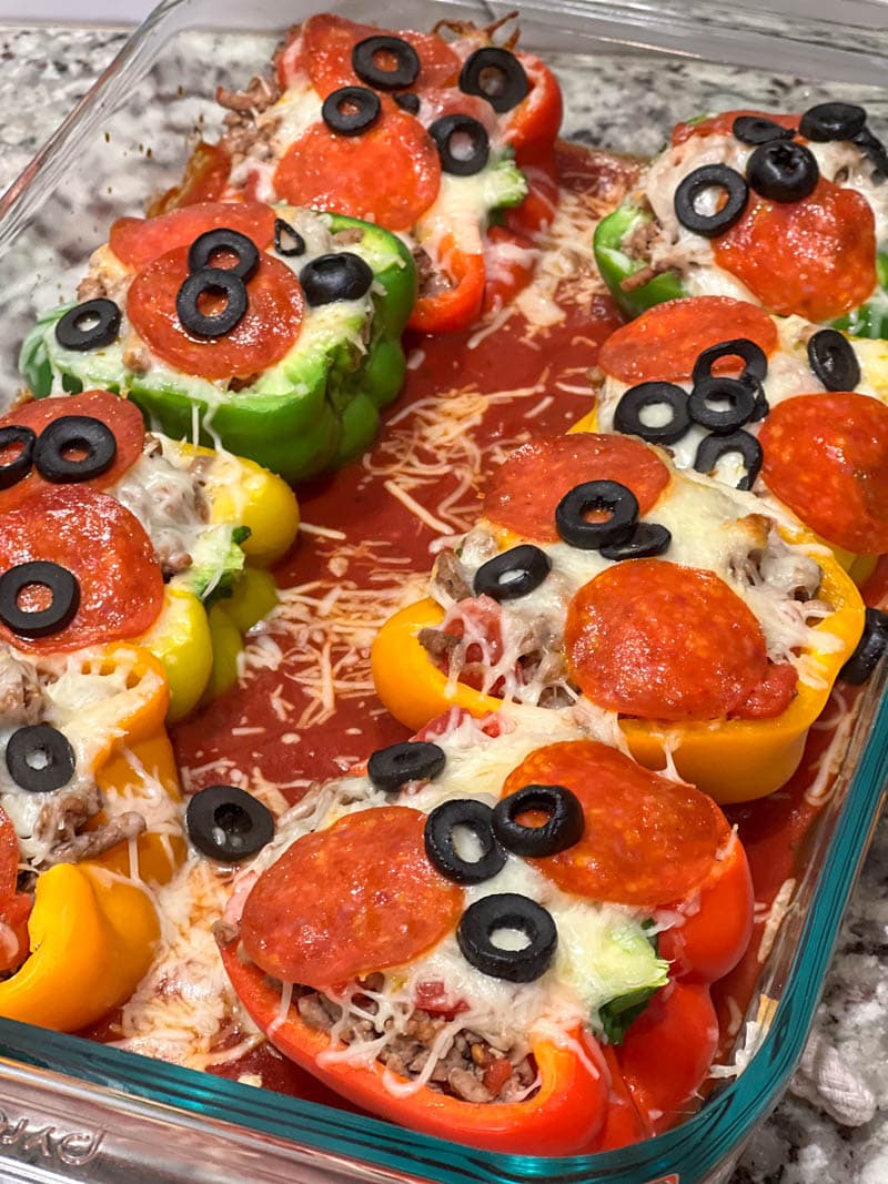 Pizza Stuffed Peppers - Buffalo Dietitian